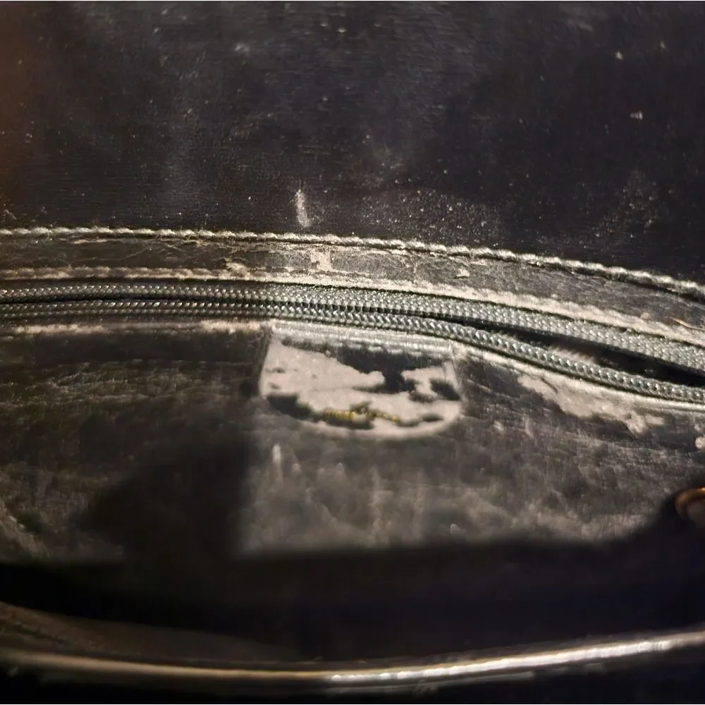 GUCCI Vintage‎ Black Leather Gold Made In Italy Top Handle Handbag